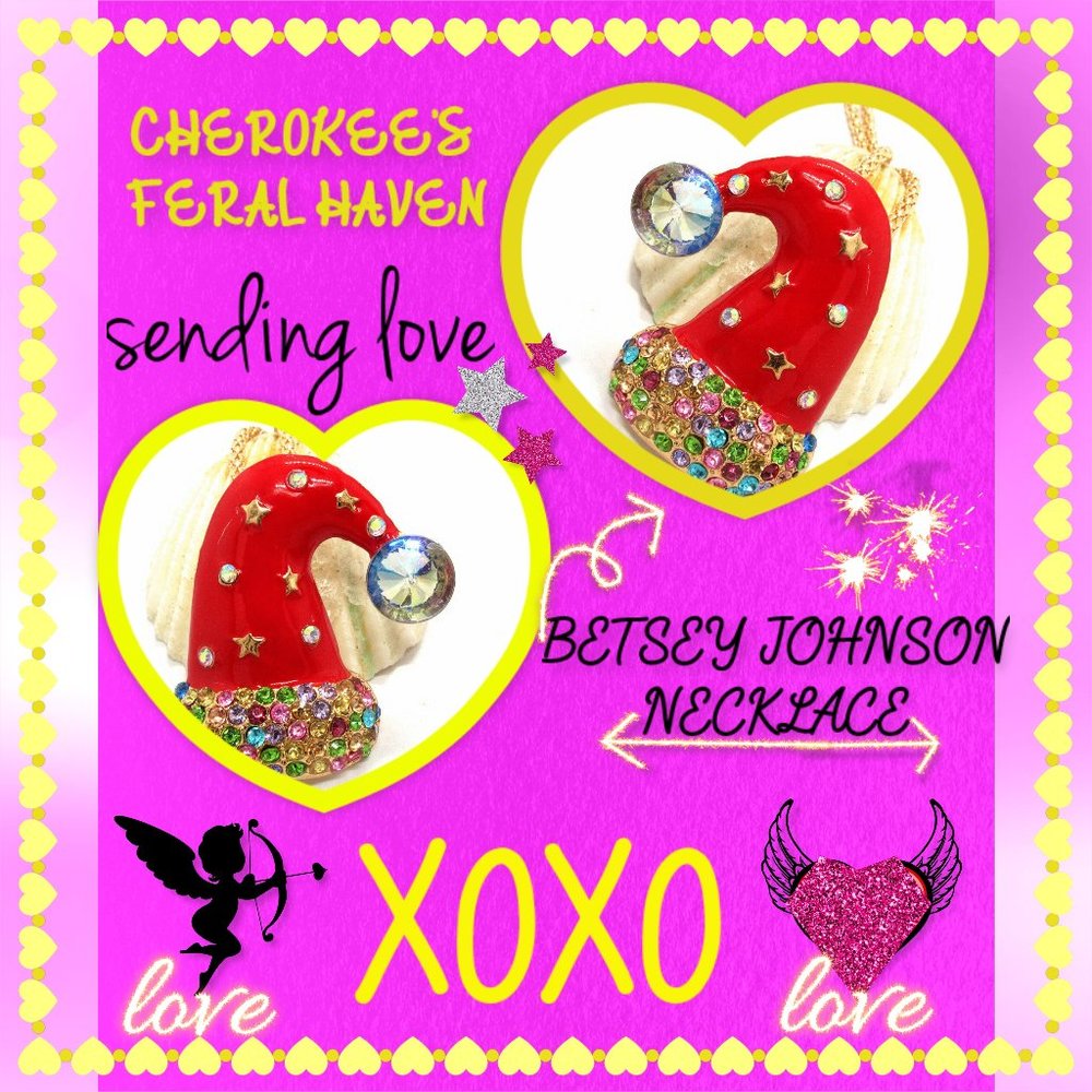 Betsey Johnson Colorful Christmas Hat Necklace